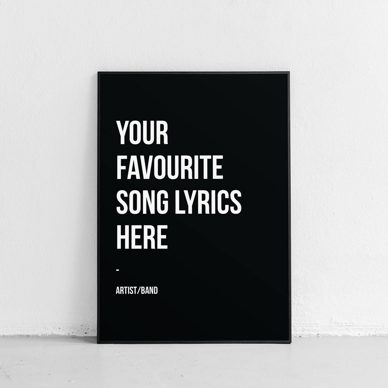 Minimal Favourite Lyrics Print