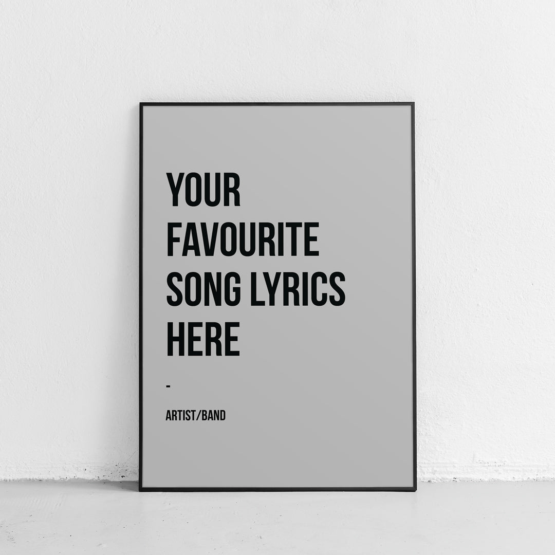 Minimal Favourite Lyrics Print