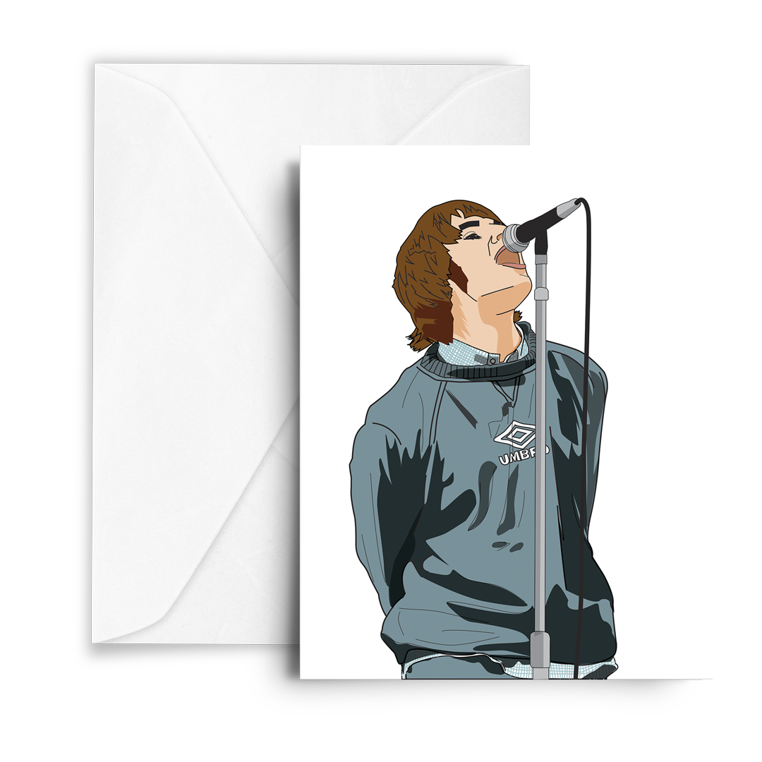 Liam Gallagher Oasis Greetings Card
