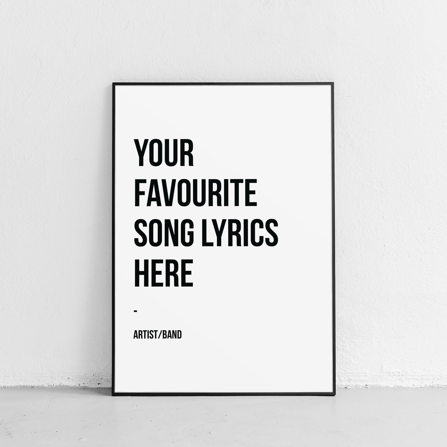 Minimal Favourite Lyrics Print